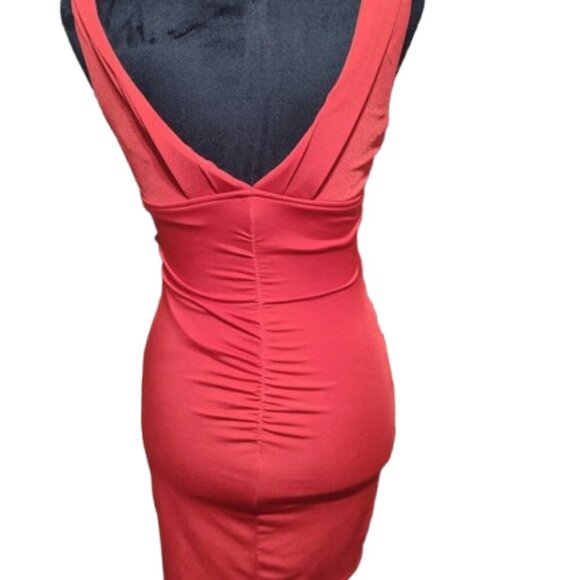 Body Central Little Red Women's Dress - Size Small - V-Neck - Spandex - Picture 4 of 11